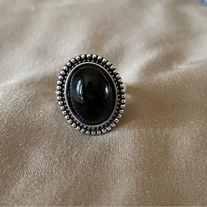 Black Onyx Silver plated Ring